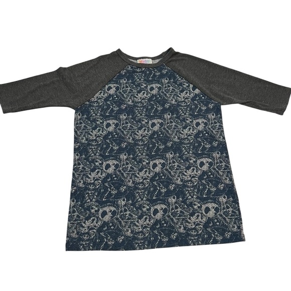 Disney x LuLaRoe Girls Raglan Tee Shirt Size 6 – Jack Skellington Nightmare - Picture 1 of 5